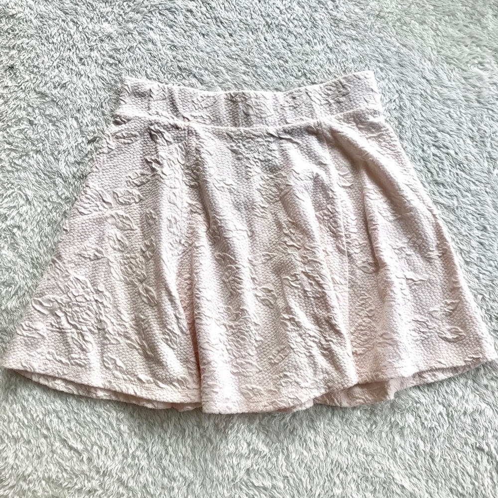 Ligh Pink Textured Skater Skirt / Circle Skirt